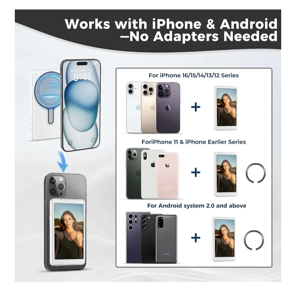 Wireless Selfie Monitor Screen for iPhone & Android，1800mAh with Bluetooth